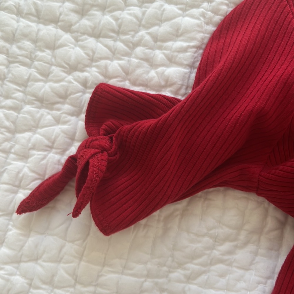 Reformation Ribbed Red Dress - Picture 4 of 4